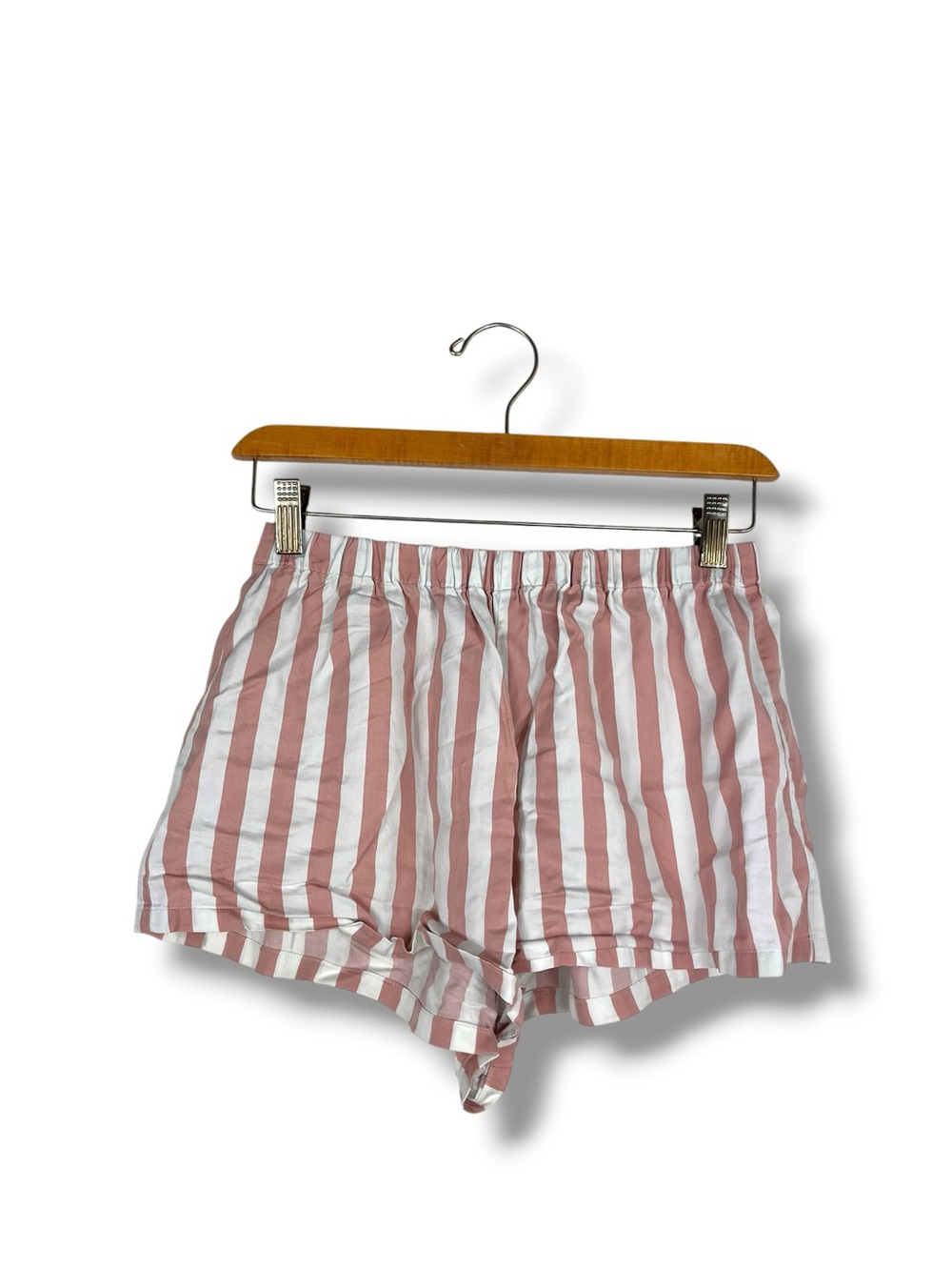 Reformation Lounge Boxer Shorts Pink Striped XS Girly Cottage Lyocell
